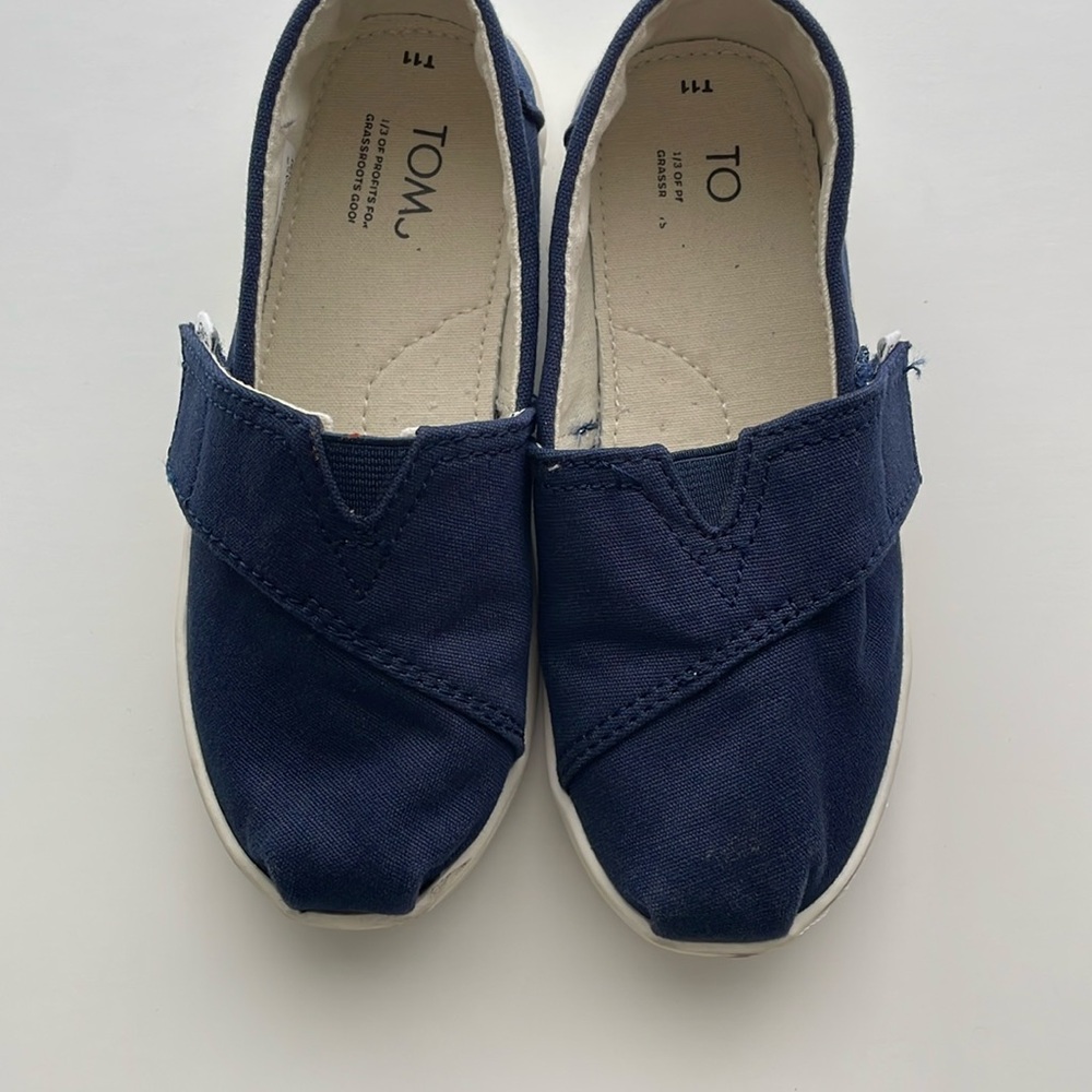 TOMS Alpargata Toddler / Kids Blue Canvas Show in size 11